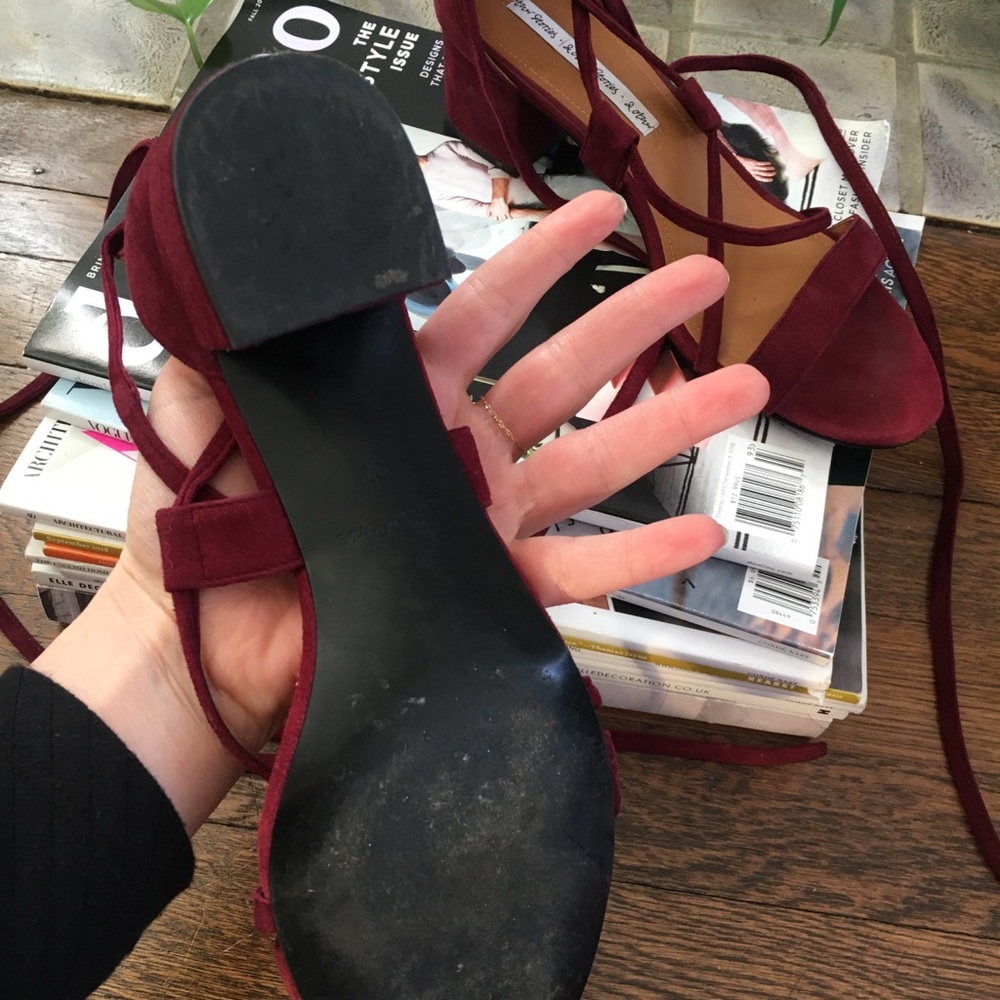 &other stories burgundy lace up salndals - Picture 4 of 5